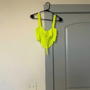 Lime green corset going out top -M!